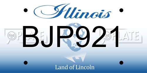 BJP921 Illinois License Plate