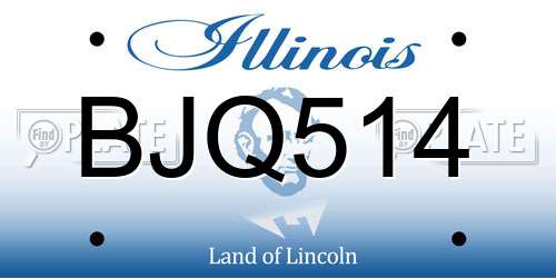 BJQ514 Illinois License Plate