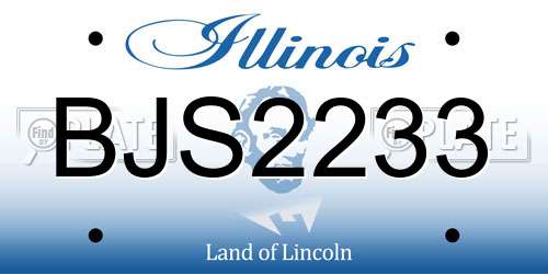 BJS2233 Illinois License Plate