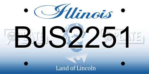 BJS2251 Illinois License Plate
