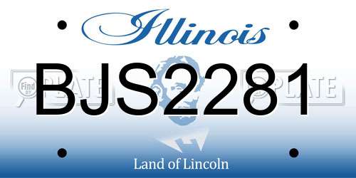 BJS2281 Illinois License Plate