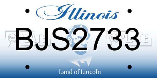 BJS2733 Illinois License Plate
