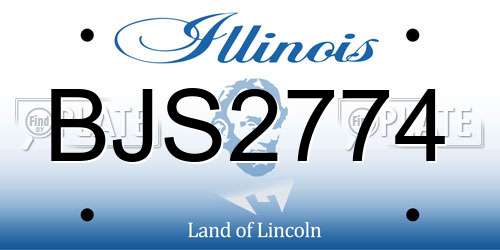 BJS2774 Illinois License Plate
