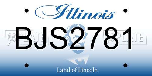 BJS2781 Illinois License Plate