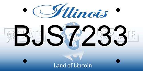 BJS7233 Illinois License Plate