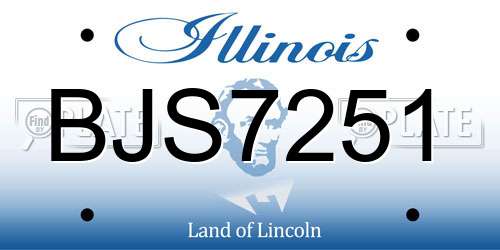 BJS7251 Illinois License Plate
