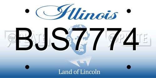 BJS7774 Illinois License Plate