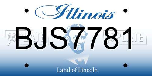 BJS7781 Illinois License Plate