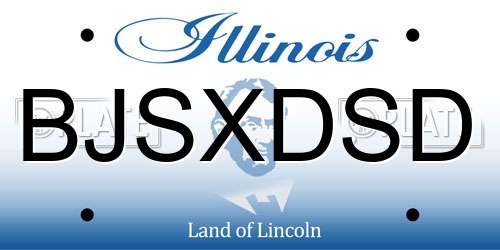 BJSXDSD Illinois License Plate