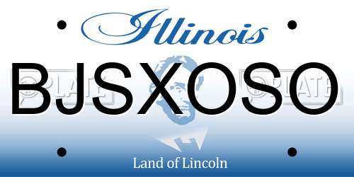 BJSXOSO Illinois License Plate