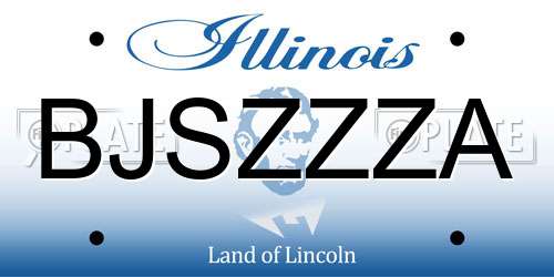 BJSZZZA Illinois License Plate