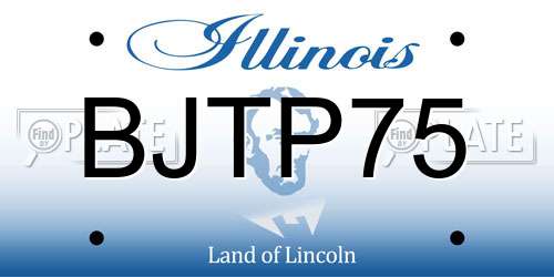BJTP75 Illinois License Plate