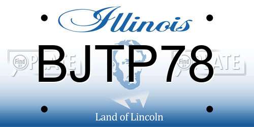 BJTP78 Illinois License Plate