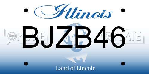 BJZB46 Illinois License Plate