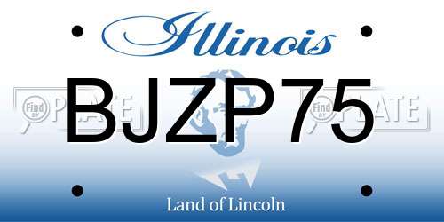 BJZP75 Illinois License Plate