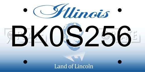 BK0S256 Illinois License Plate