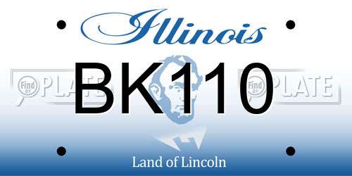 BK110 Illinois License Plate