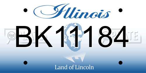 BK11184 Illinois License Plate