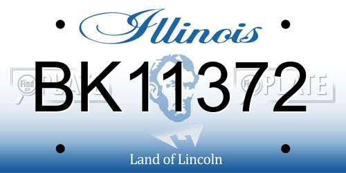 BK11372 Illinois License Plate