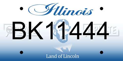 BK11444 Illinois License Plate