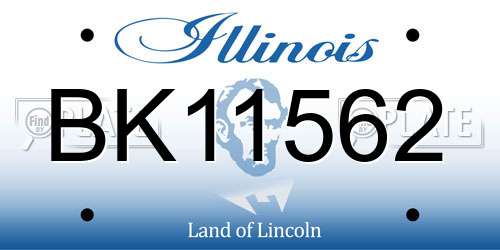 BK11562 Illinois License Plate