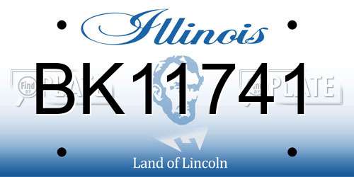 BK11741 Illinois License Plate
