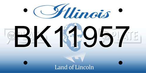 BK11957 Illinois License Plate