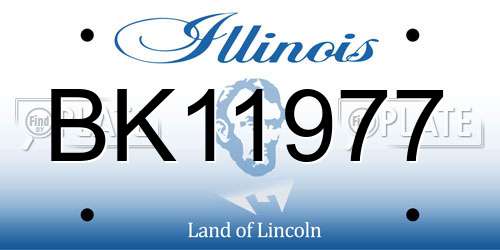 BK11977 Illinois License Plate