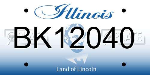 BK12040 Illinois License Plate