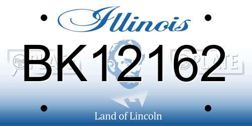 BK12162 Illinois License Plate