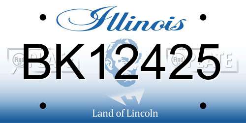 BK12425 Illinois License Plate
