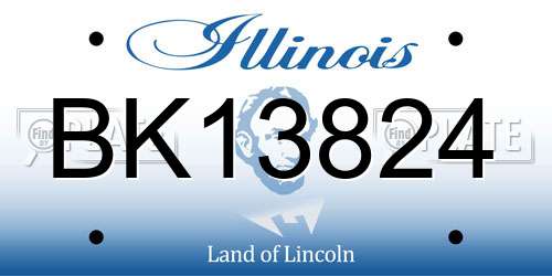 BK13824 Illinois License Plate