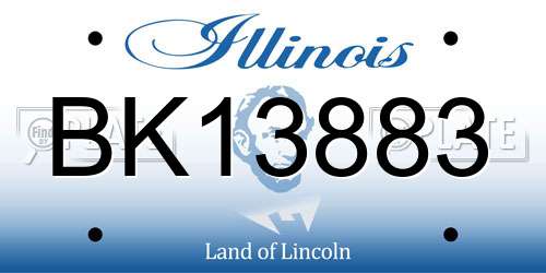 BK13883 Illinois License Plate