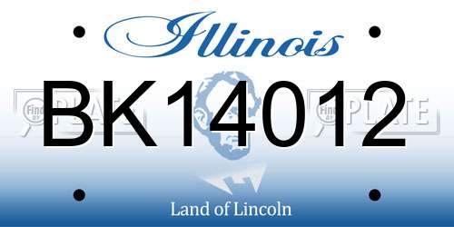 BK14012 Illinois License Plate