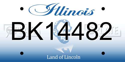 BK14482 Illinois License Plate