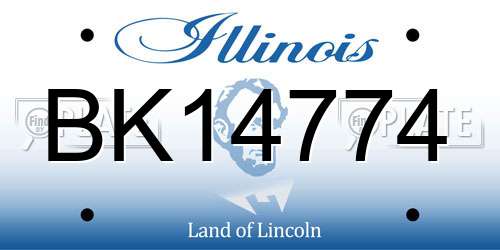 BK14774 Illinois License Plate