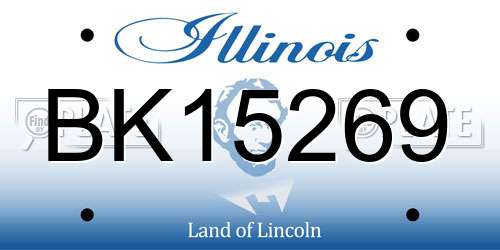 BK15269 Illinois License Plate