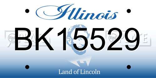 BK15529 Illinois License Plate