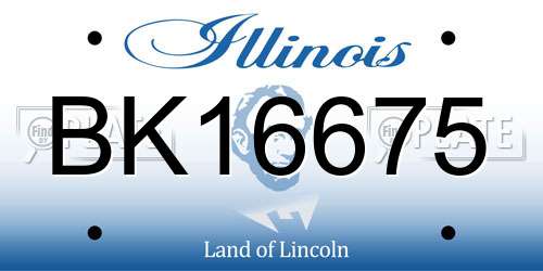 BK16675 Illinois License Plate
