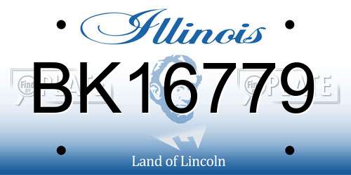 BK16779 Illinois License Plate