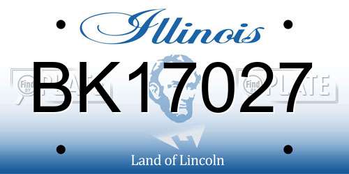 BK17027 Illinois License Plate