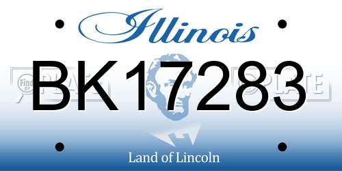 BK17283 Illinois License Plate