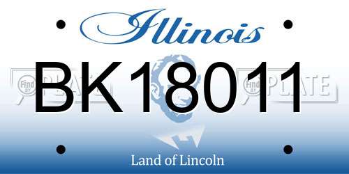 BK18011 Illinois License Plate