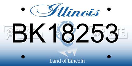 BK18253 Illinois License Plate