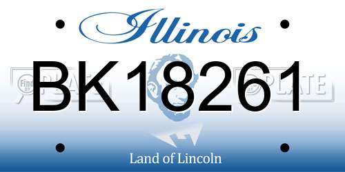 BK18261 Illinois License Plate
