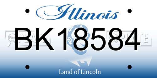 BK18584 Illinois License Plate