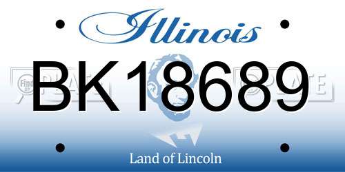 BK18689 Illinois License Plate