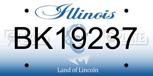 BK19237 Illinois License Plate