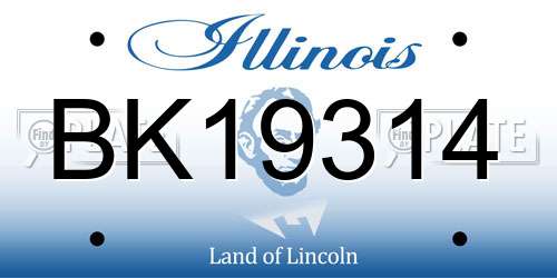 BK19314 Illinois License Plate