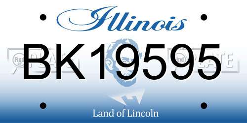 BK19595 Illinois License Plate
